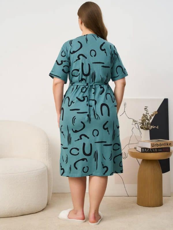 ⁦חלוק בית כותנה למידות גדולות⁩ – תמונה ⁦3⁩