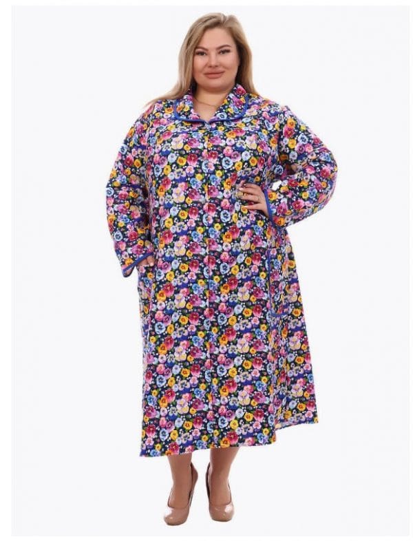 חלוק בית פלנל כפתורים למידות גדולות