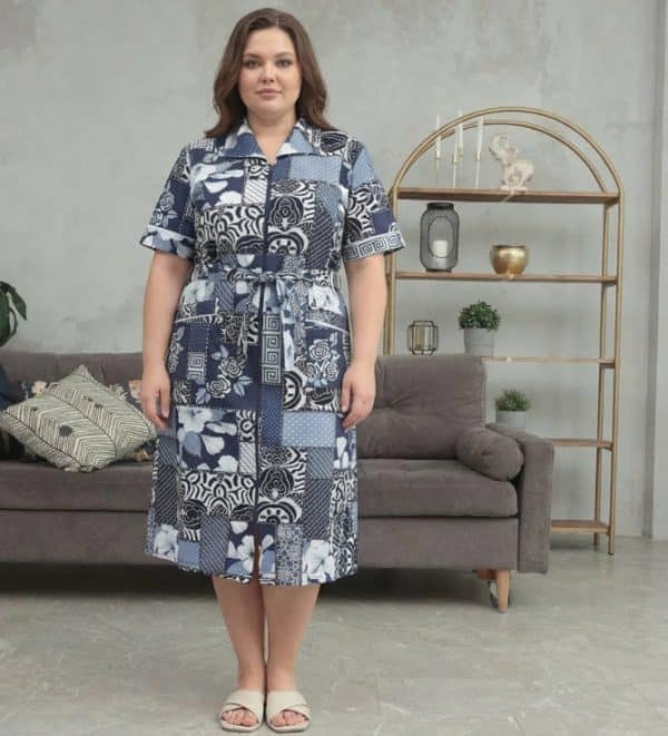 חלוק בית כותנה למידות גדולות