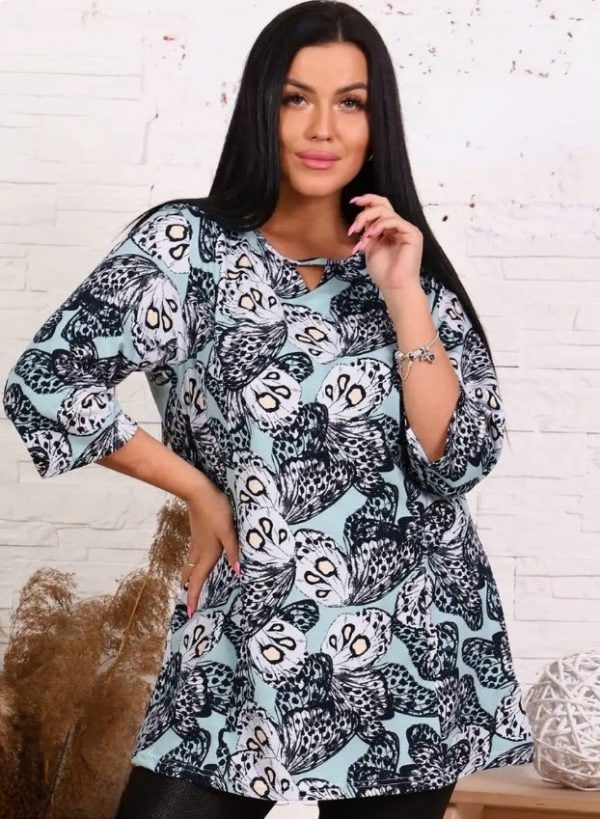 ⁦טוניקה שרוול 3/4 במידות גדולות⁩ – תמונה ⁦3⁩