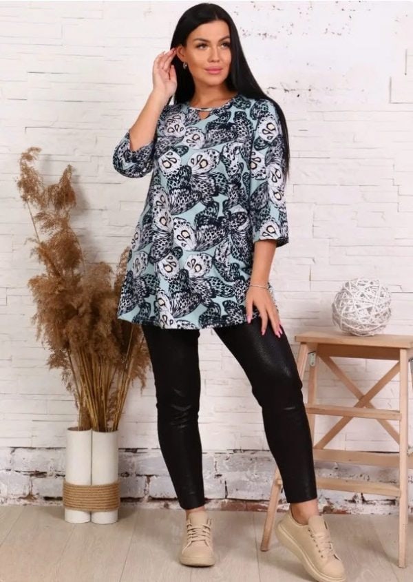 טוניקה שרוול 3/4 במידות גדולות