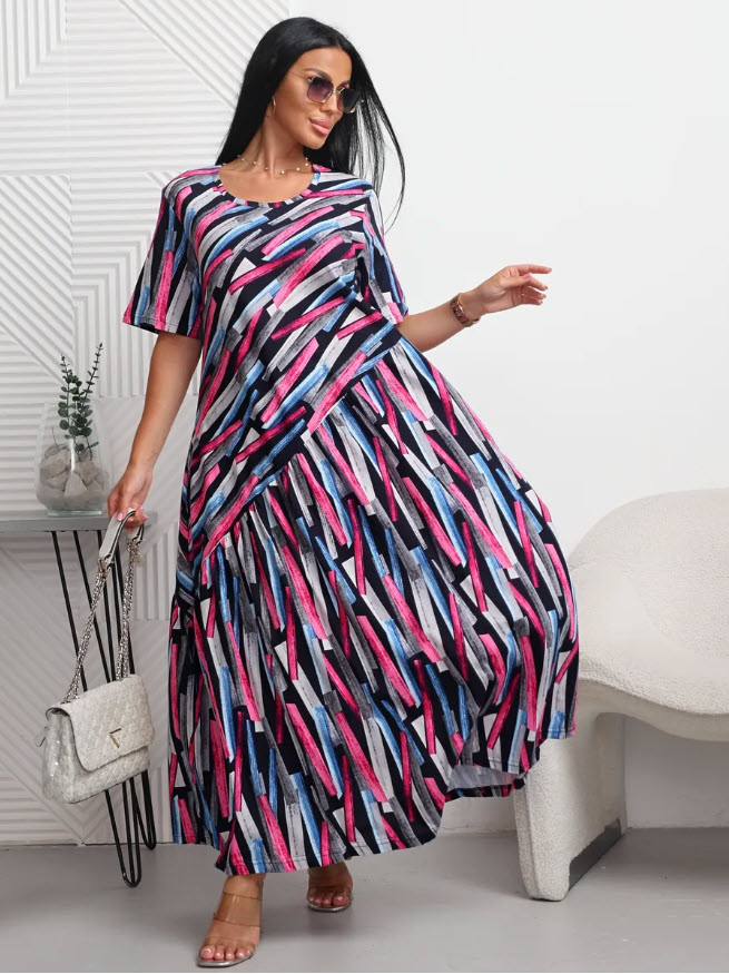 שמלה כותנה במידות גדולות – תמונה 4