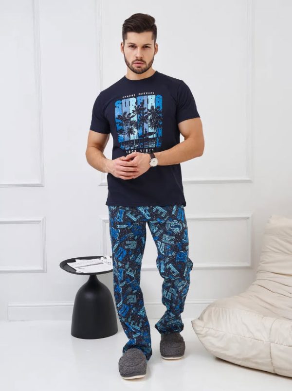 פיג'מה לגבר כותנה  במידות גדולות