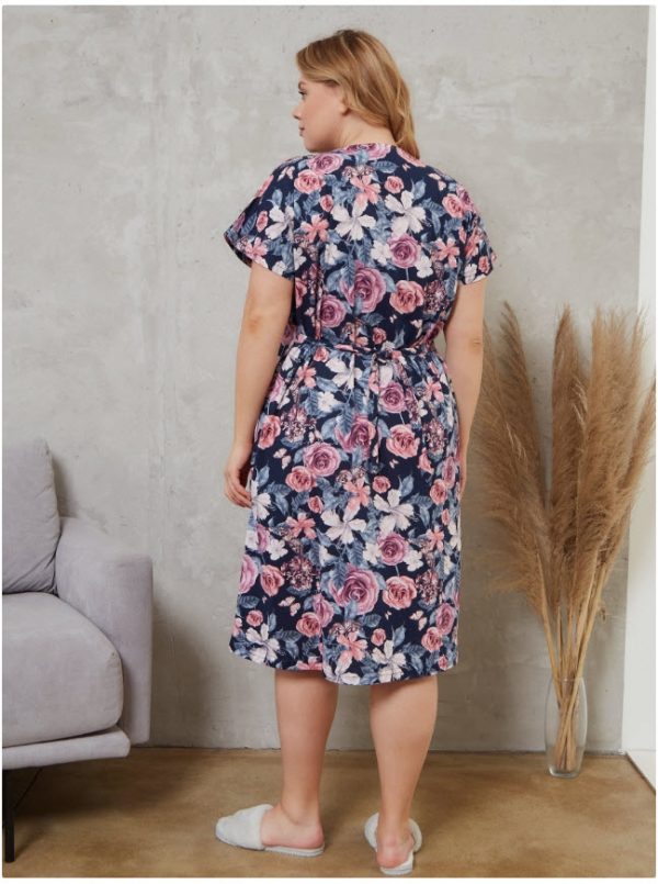 ⁦חלוק בית כותנה למידות גדולות⁩ – תמונה ⁦3⁩