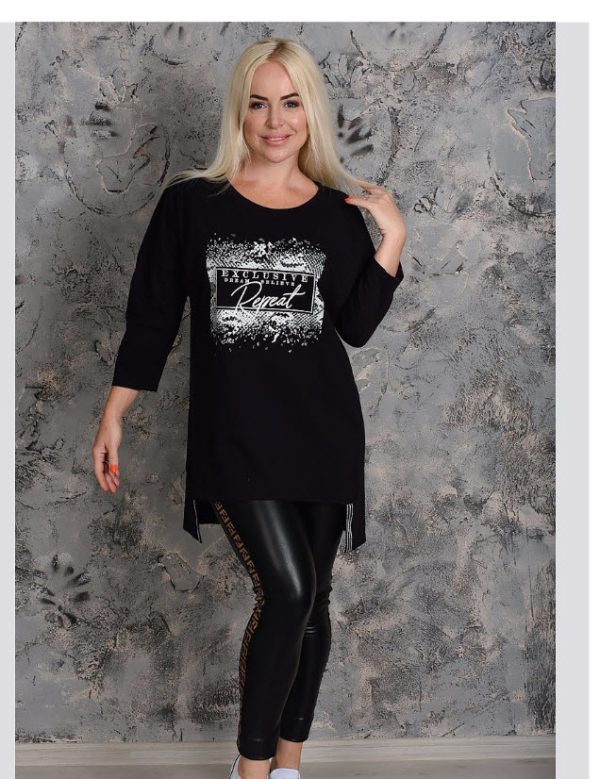 טוניקה שרוול 3/4 במידות גדולות