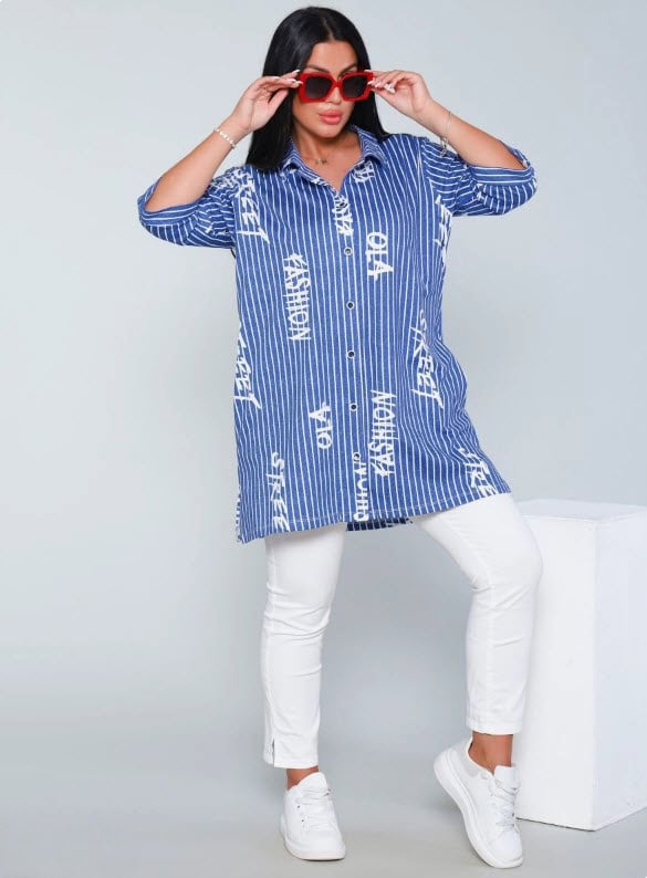 טוניקה שרוול קצר במידות גדולות