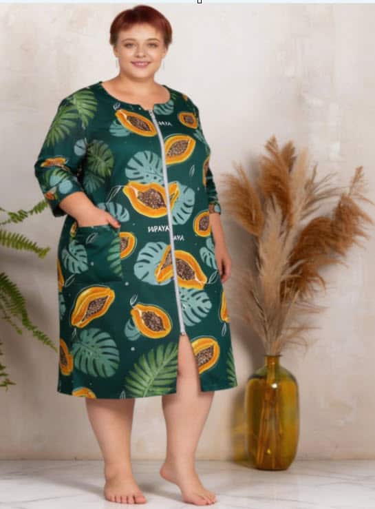 חלוק בית כותנה למידות גדולות