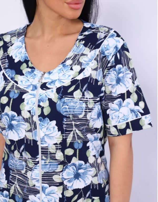 ⁦חלוק בית כותנה למידות גדולות⁩ – תמונה ⁦3⁩